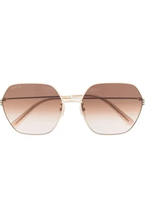 Gucci Geometric-frame hexagonal sunglasses
