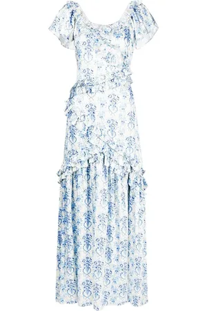 LOVESHACKFANCY Ruffle-detail layered floral dress