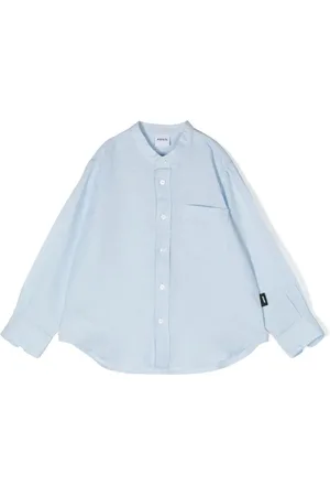 Aspesi Collarless patch pocket shirt