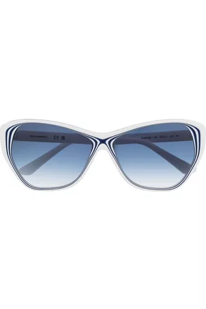 Karl Lagerfeld Stripe-print detail logo sunglasses