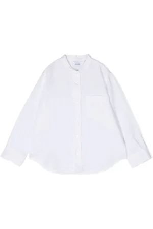 Aspesi Collarless patch pocket shirt