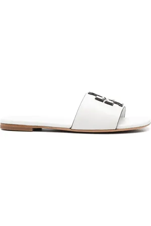 Tory Burch Embossed-logo leather slides