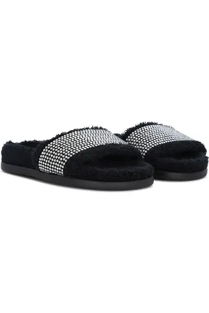 Dolce & Gabbana Rhinestone-embellished terrycloth slides
