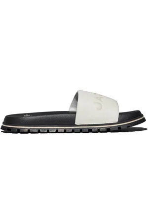 Marc Jacobs The Leather Slide logo-embossed slides