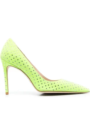 Stuart Weitzman Crystal-embellished pointed-toe pumps