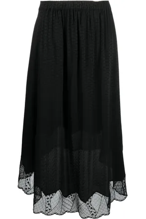 Zadig & Voltaire Lace-trim silk skirt