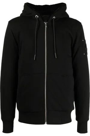 Moose Knuckles Logo-plaque zip-up hoodie