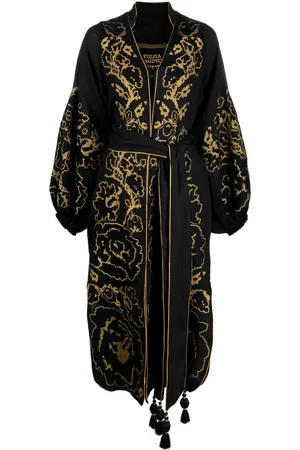 YULIYA MAGDYCH Floral-embroidered belted dress