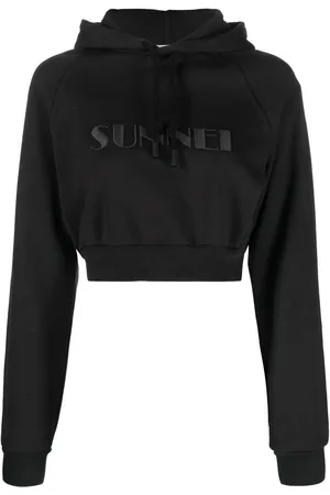 SUNNEI Embroidered-logo cropped hoodie