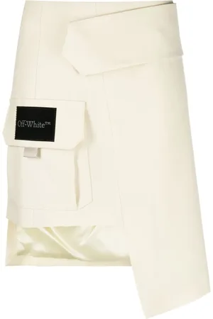OFF-WHITE Asymmetric wool mini skirt