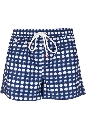 Kiton Dot-print drawstring swim shorts