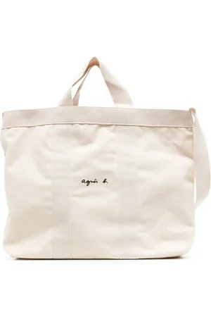 AGNÈS B. Logo-print canvas tote bag