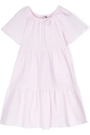Il gufo Short-sleeve crepe-texture cotton dress
