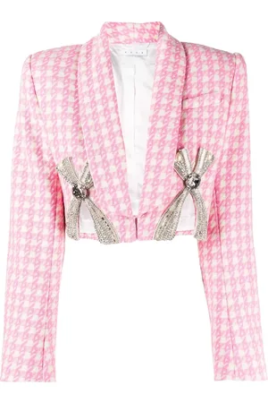AREA Deco bow slit cropped blazer