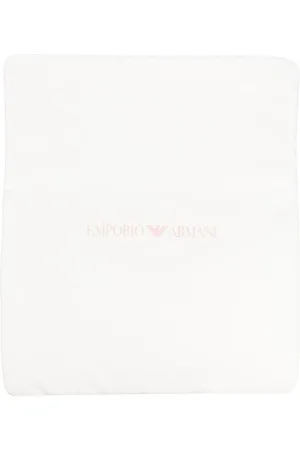 Emporio Armani Logo-print cotton blanket