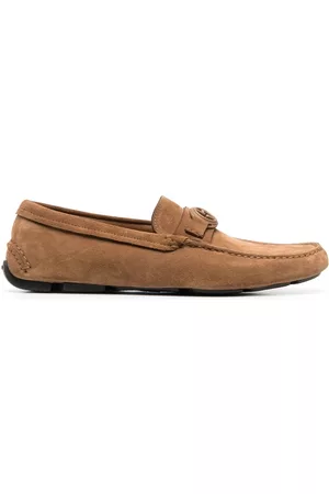 Armani Men Loafers - Logo-plaque suede loafers