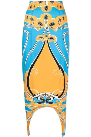 Patou Curve Tapisserie-print skirt