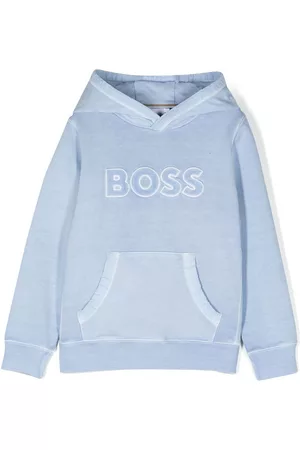 HUGO BOSS Logo-patch cotton hoodie