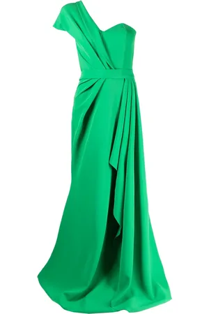 RHEA COSTA One-shoulder gathered dress