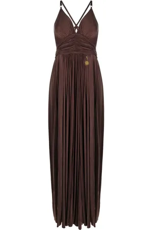 Elisabetta Franchi V-neck pleated gown
