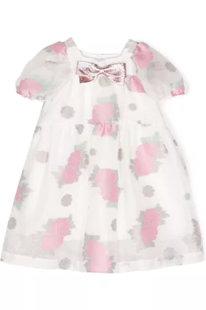 HUCKLEBONES LONDON Bow-detail floral-print mini dress