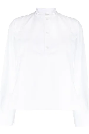 Plan C Stand-up collar cotton shirt