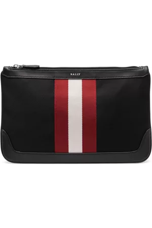 Bally Stripe-detail Clutch Bag in Black for Men