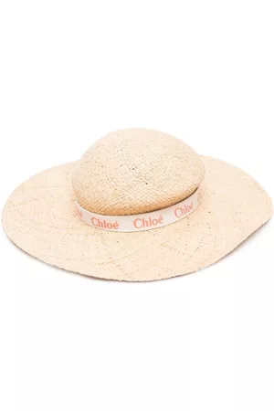 Chloé Girls Hats - Logo-print strap sunhat