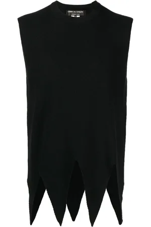 Comme des Garçons Asymmetric-hem knitted top