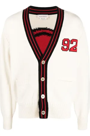 Alexander McQueen Number-patch cotton-wool cardigan