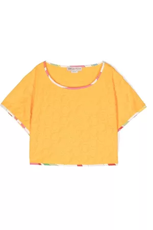 PUCCI Junior Boys Short Sleeve - Logo-print cropped T-shirt