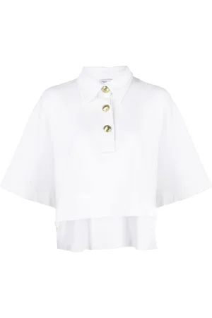 ROSETTA GETTY Cropped short-sleeve polo top