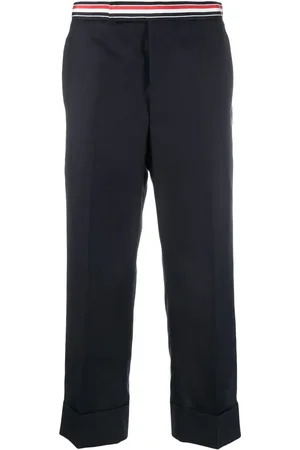 Thom Browne RWB-waistband cropped tailored trousers