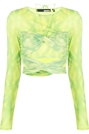 ROTATE Layered cropped tie-dye top