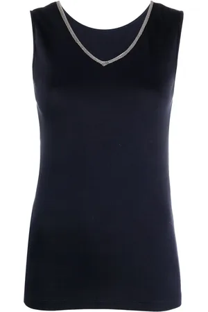 Fabiana Filippi Bead-embellished V-neck tank top