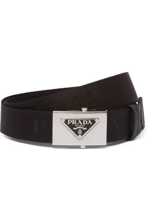 Prada Triangle-logo woven belt