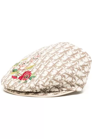 Dior 1990-2000s pre-owned Trotter floral-embroidered casket hat