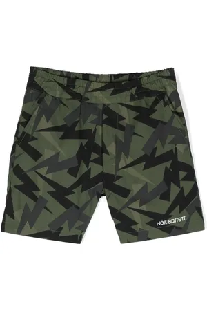 Neil Barrett Lightning bolt-print cotton shorts