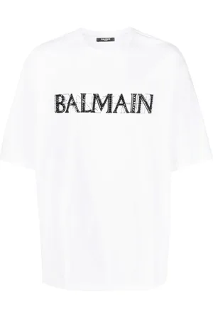 Balmain Crystal-logo cotton T-shirt