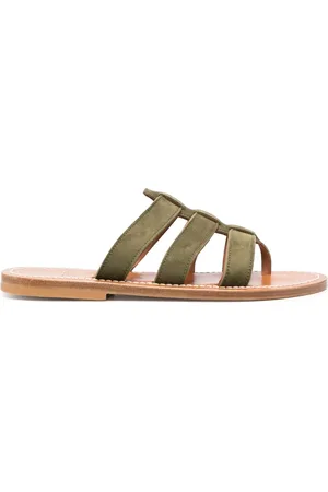K jacques Caged-design calf-leather slides