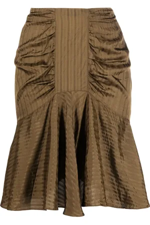 There Was One Jacquard-stripe draped miniskirt