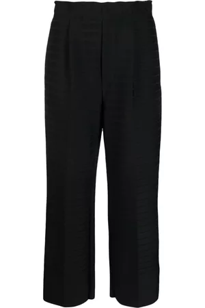 Issey Miyake Striped cropped trousers