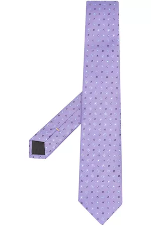 CANALI Polka dot-embroidered silk tie