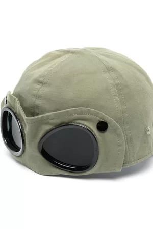 C.P. Company Boys Caps - Logo-embroidered goggle-detail cap