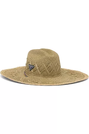 Prada Men Hats - Triangle-logo woven-straw hat