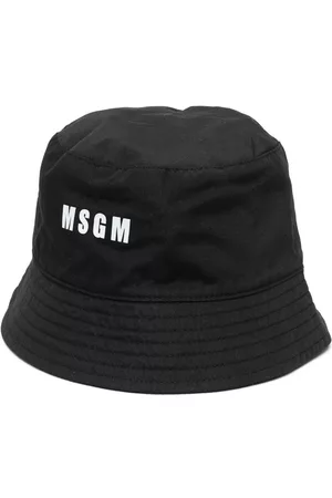 Msgm Hats - Logo-print detail bucket hat