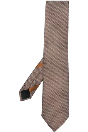 Z Zegna Men Bow Ties - Geometric-pattern silk tie