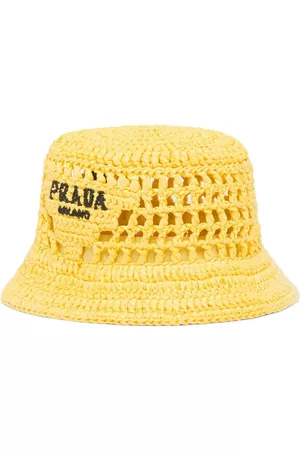 Prada Logo-embroidered woven bucket hat