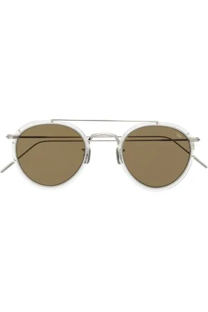Eyevan 7285 Double-bridge round-frame sunglasses