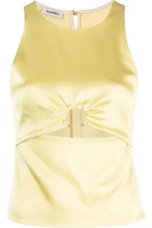 Nanushka Cut-out sleeveless satin top
